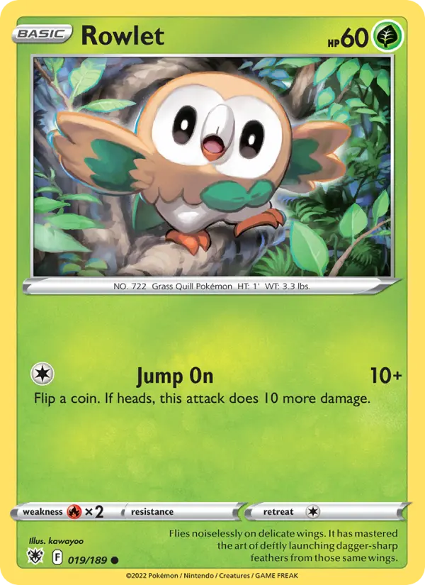 Rowlet Common Pokemon card #019 from Astral Radiance