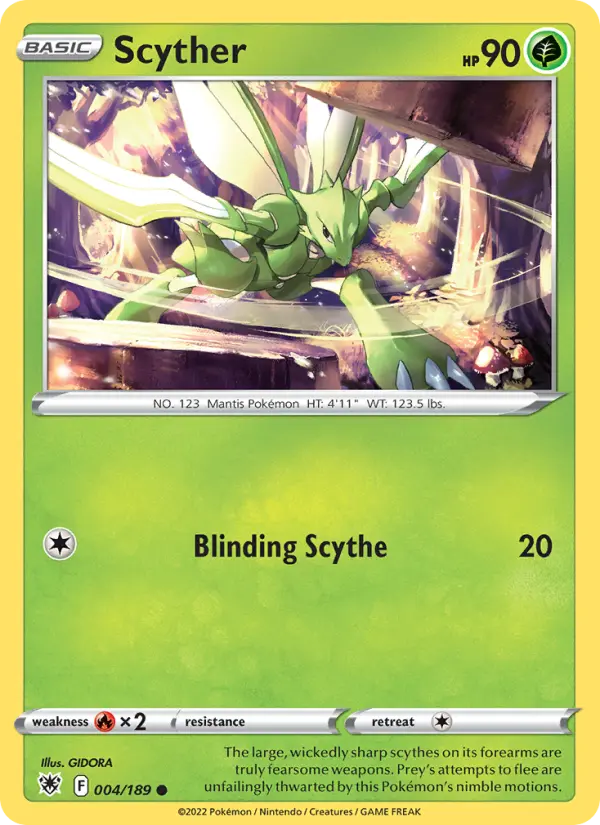 Scyther Common Pokemon card #004 from Astral Radiance