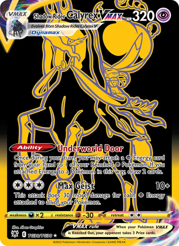 Shadow Rider Calyrex VMAX Secret Rare Pokemon card #TG30 from Astral Radiance