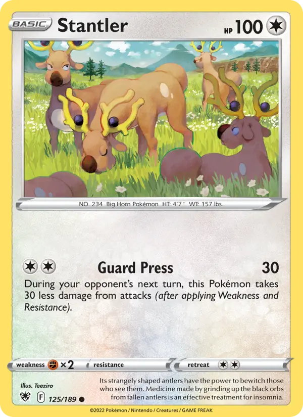 Stantler Common Pokemon card #125 from Astral Radiance