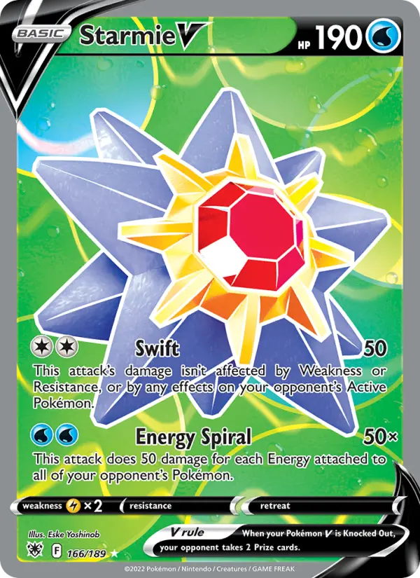 Starmie V Ultra Rare Pokemon card #166 from Astral Radiance