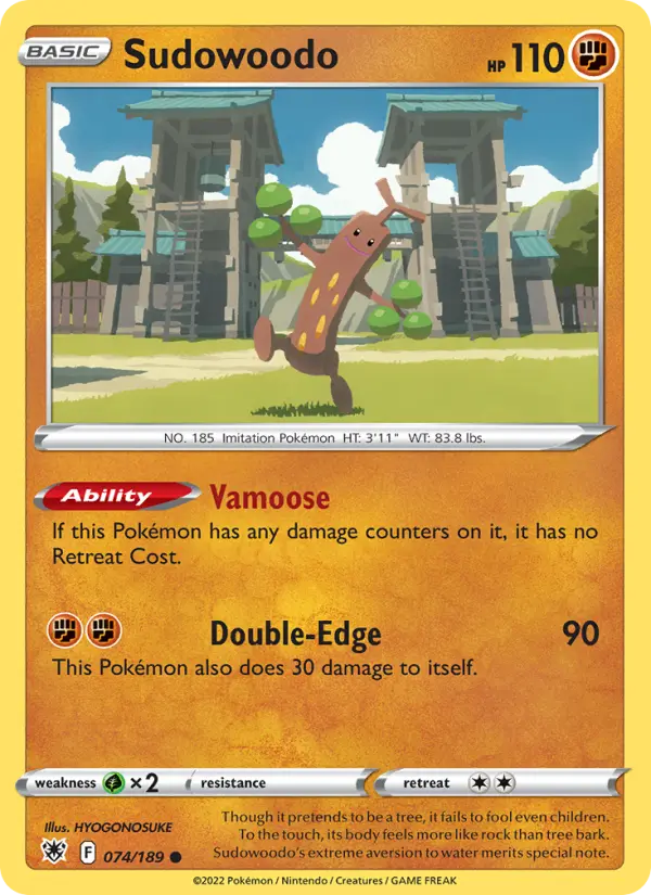 Sudowoodo Common Pokemon card #074 from Astral Radiance