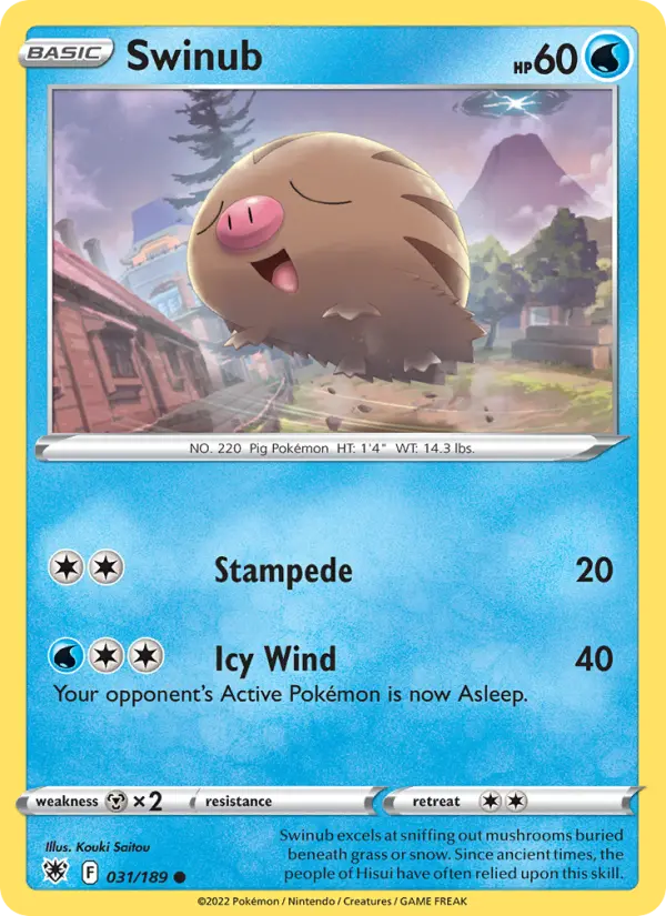Swinub Common Pokemon card #031 from Astral Radiance