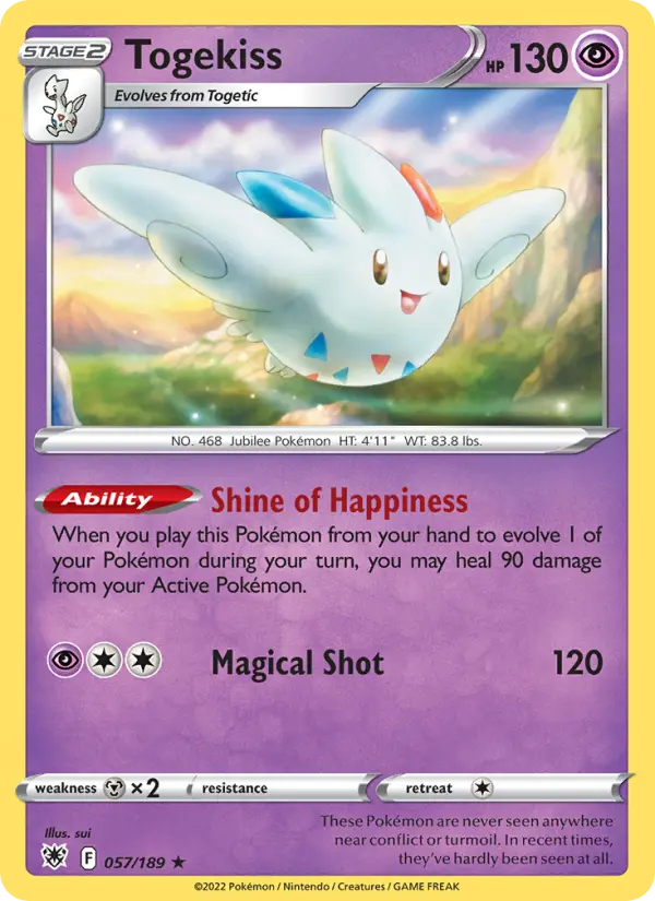 Togekiss Holo Rare Pokemon card #057 from Astral Radiance