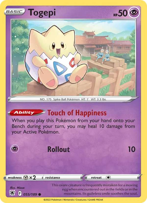 Togepi Common Pokemon card #055 from Astral Radiance