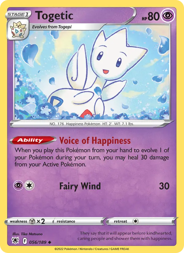 Togetic Uncommon Pokemon card #056 from Astral Radiance