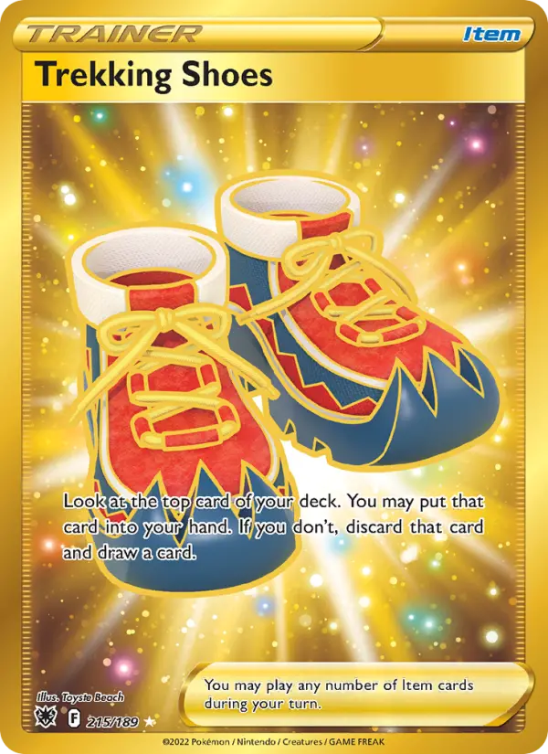 Trekking Shoes Secret Rare Pokemon card #215 from Astral Radiance