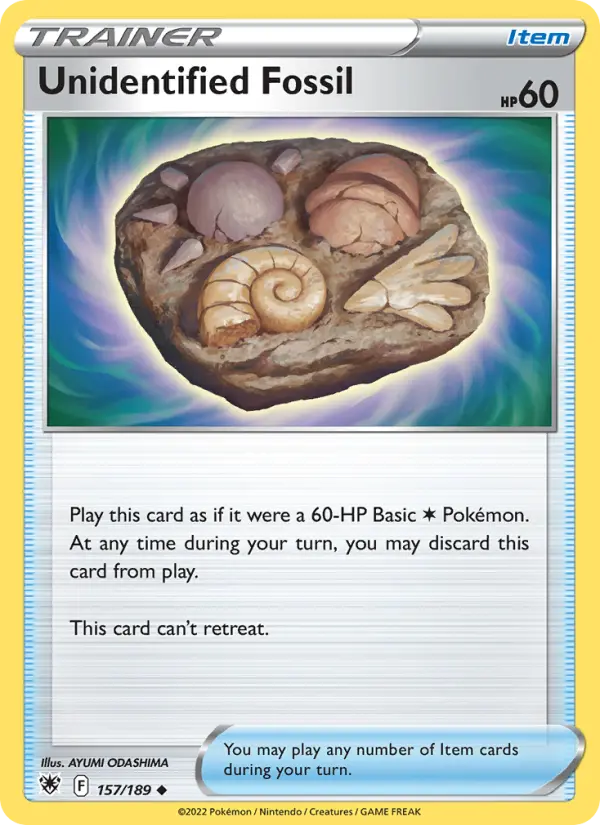 Unidentified Fossil Uncommon Pokemon card #157 from Astral Radiance