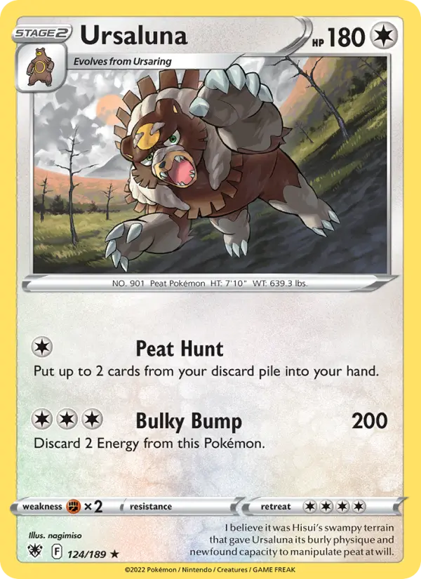 Ursaluna Rare Pokemon card #124 from Astral Radiance