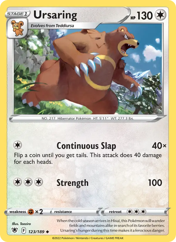 Ursaring Uncommon Pokemon card #123 from Astral Radiance