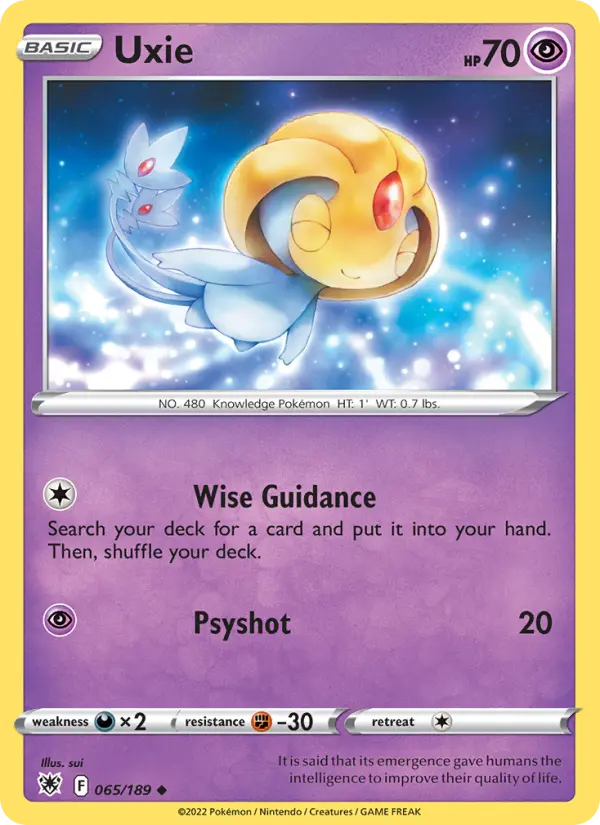 Uxie Uncommon Pokemon card #065 from Astral Radiance