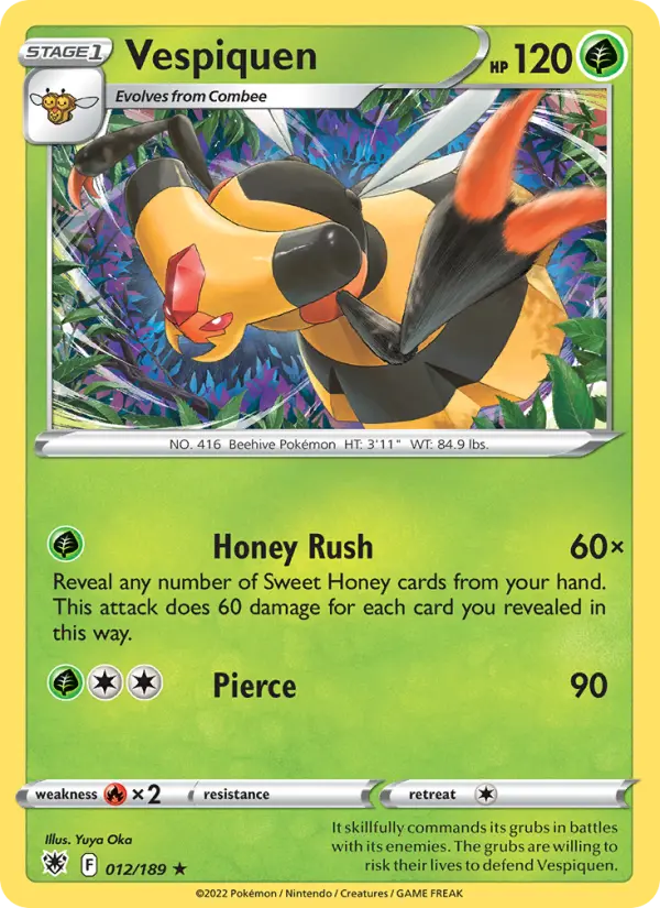Vespiquen Rare Pokemon card #012 from Astral Radiance
