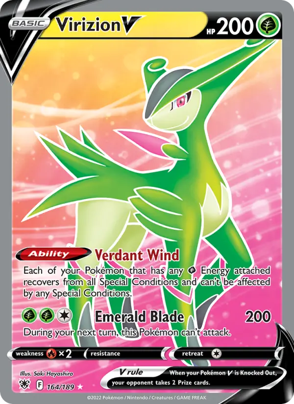 Virizion V Ultra Rare Pokemon card #164 from Astral Radiance