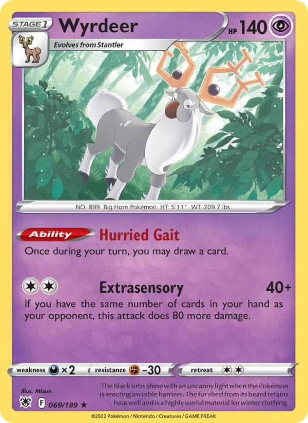 Wyrdeer Holo Rare Pokemon card #069 from Astral Radiance