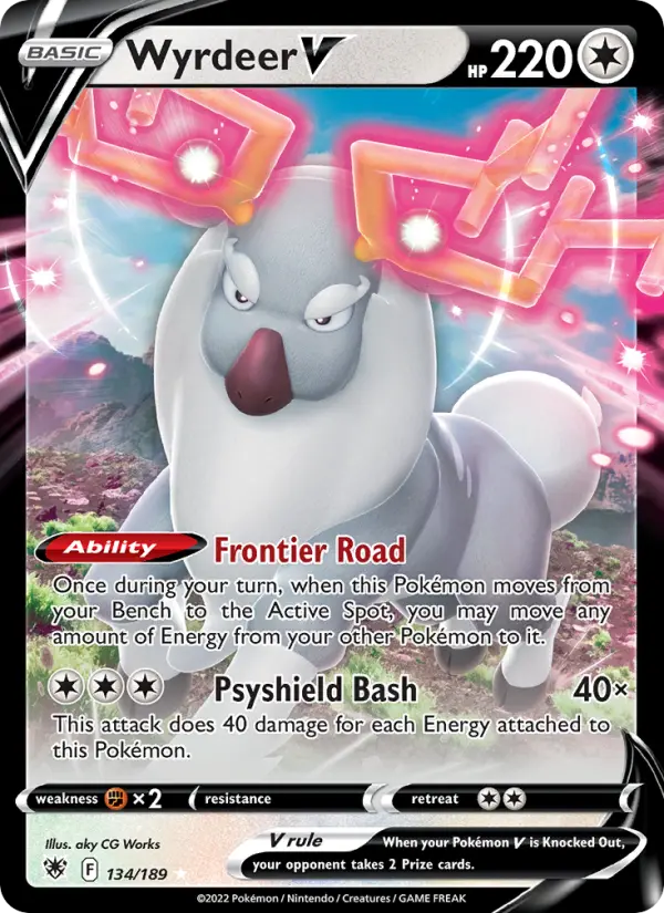 Wyrdeer V Holo Rare V Pokemon card #134 from Astral Radiance