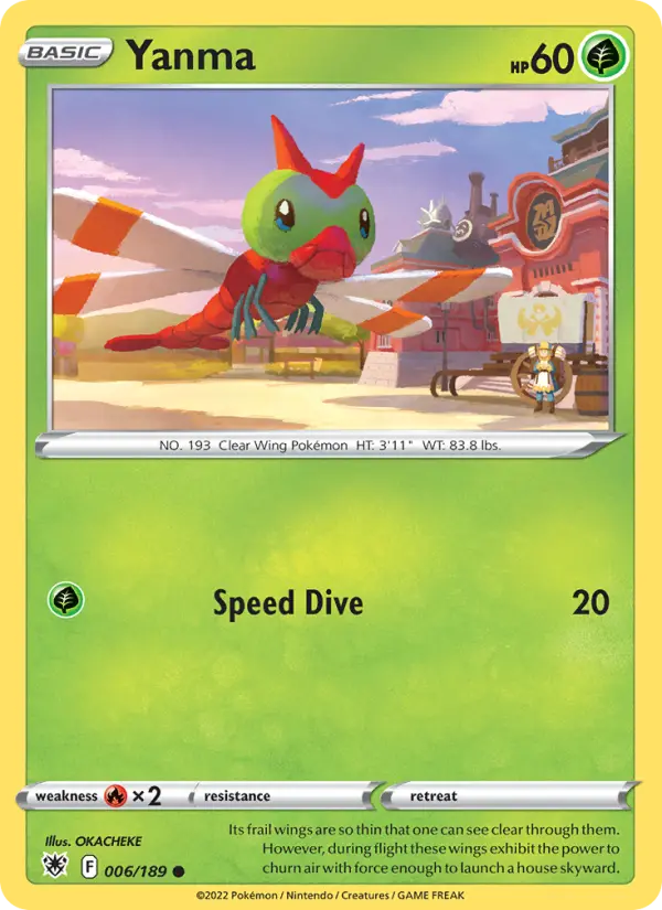 Yanma Common Pokemon card #006 from Astral Radiance