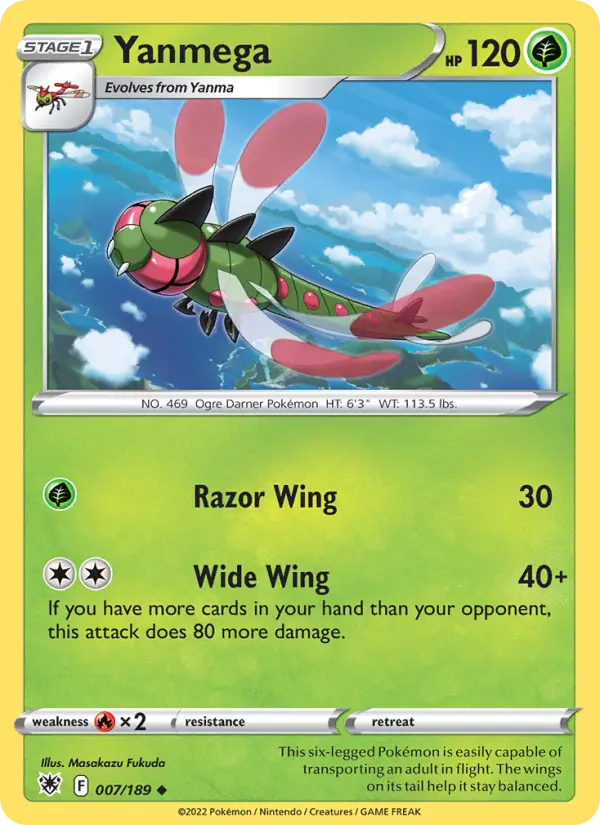 Yanmega Uncommon Pokemon card #007 from Astral Radiance