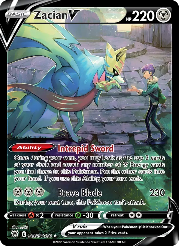 Zacian V Ultra Rare Pokemon card #TG21 from Astral Radiance