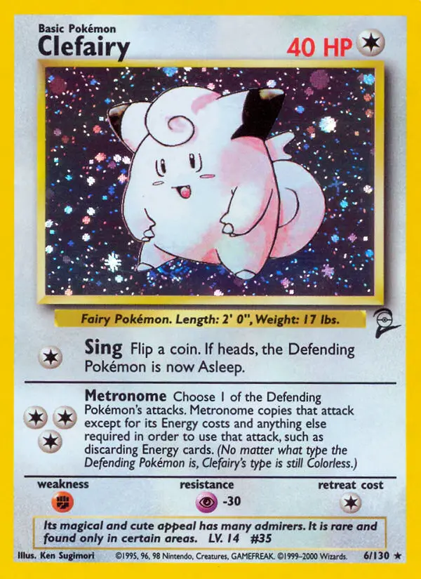 Clefairy Rare Pokemon card #6 from Base Set 2