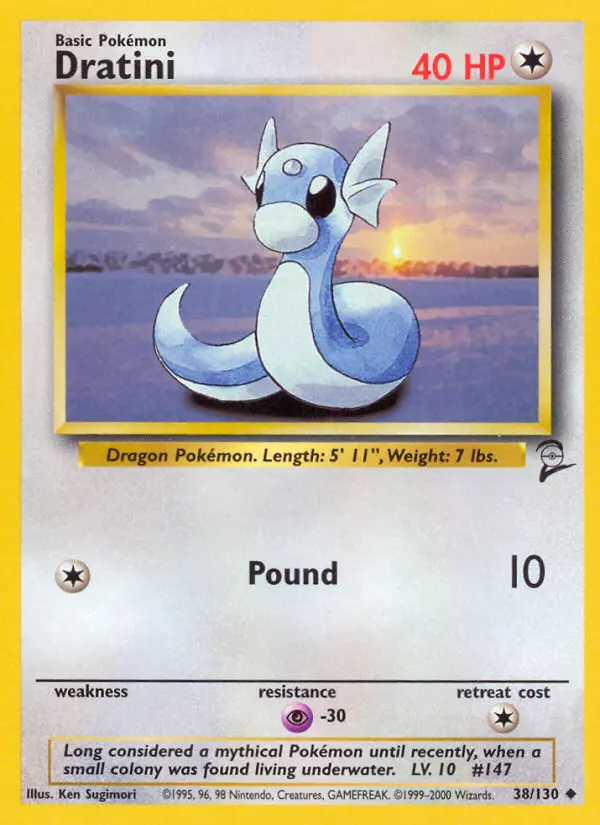 Dratini Uncommon Pokemon card #38 from Base Set 2