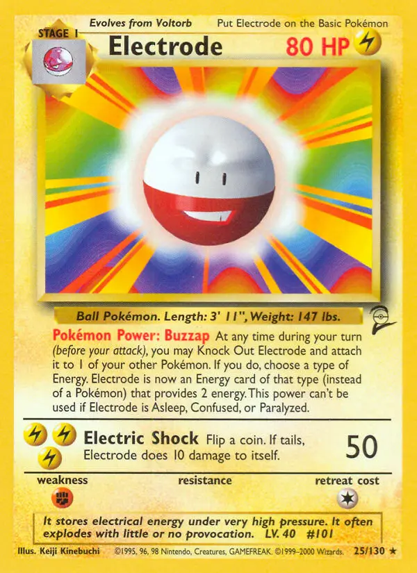 Electrode Rare Pokemon card #25 from Base Set 2