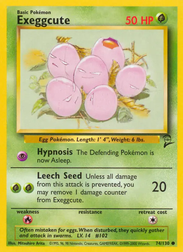 Exeggcute Common Pokemon card #74 from Base Set 2