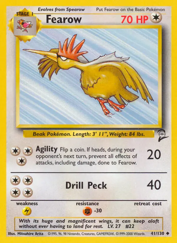 Fearow Uncommon Pokemon card #41 from Base Set 2
