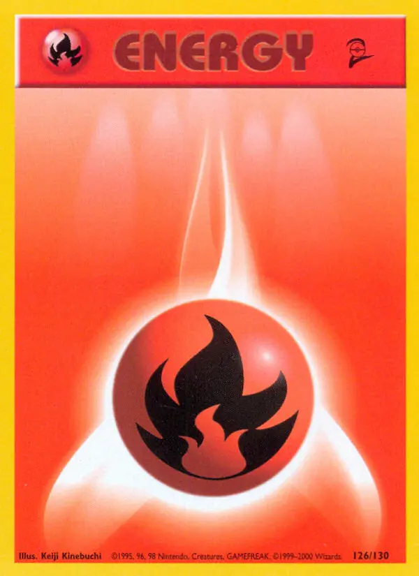 Fire Energy Common Pokemon card #126 from Base Set 2