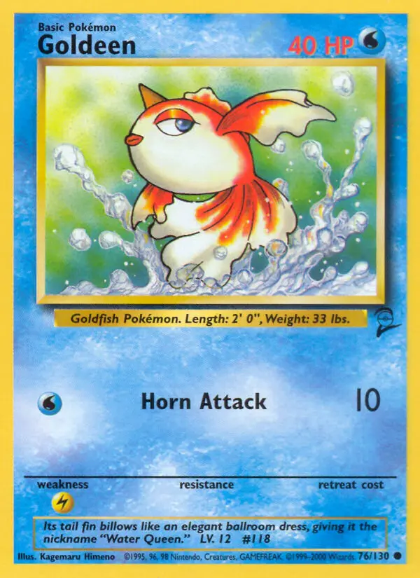 Goldeen Common Pokemon card #76 from Base Set 2