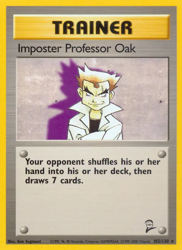 Impostor Professor Oak Rare Pokemon card #102 from Base Set 2