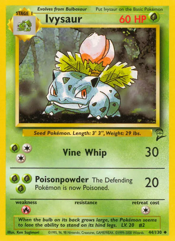 Ivysaur Uncommon Pokemon card #44 from Base Set 2