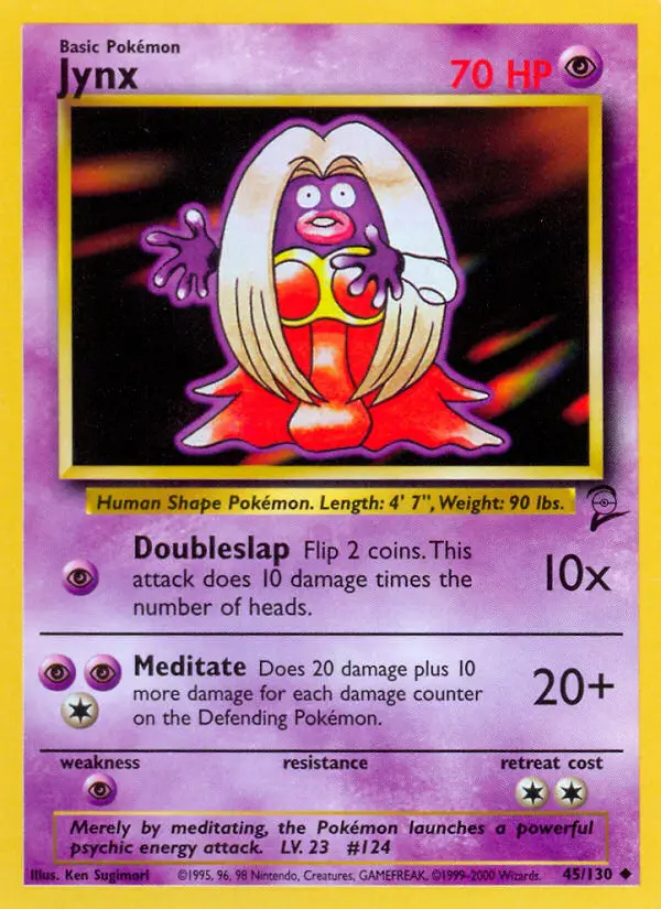 Jynx Uncommon Pokemon card #45 from Base Set 2