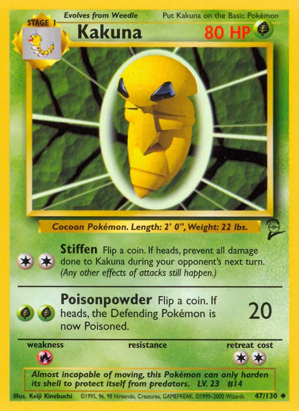 Kakuna Uncommon Pokemon card #47 from Base Set 2