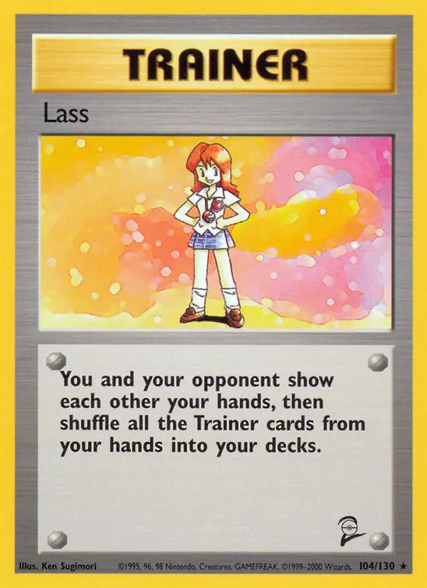 Lass Rare Pokemon card #104 from Base Set 2