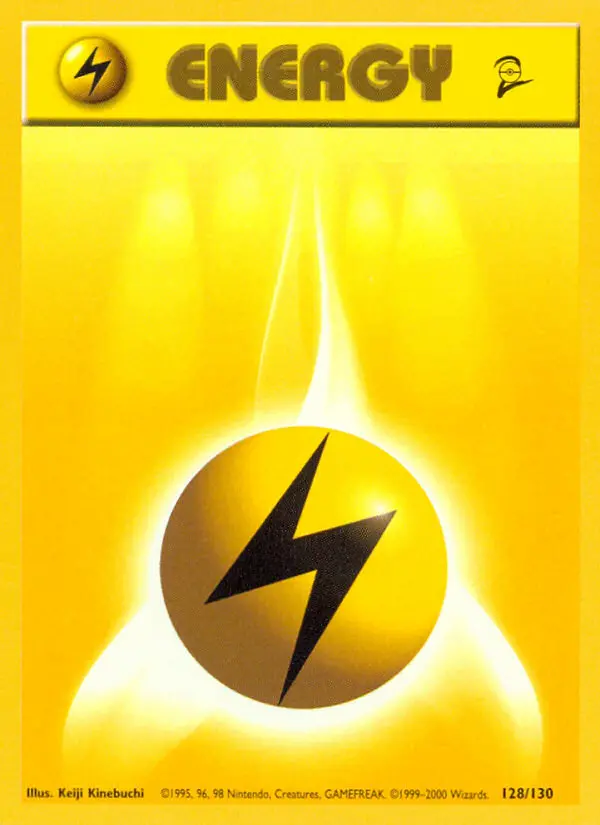 Lightning Energy Common Pokemon card #128 from Base Set 2