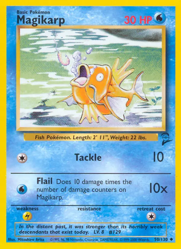 Magikarp Uncommon Pokemon card #50 from Base Set 2