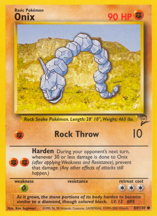 Onix Common Pokemon card #84 from Base Set 2