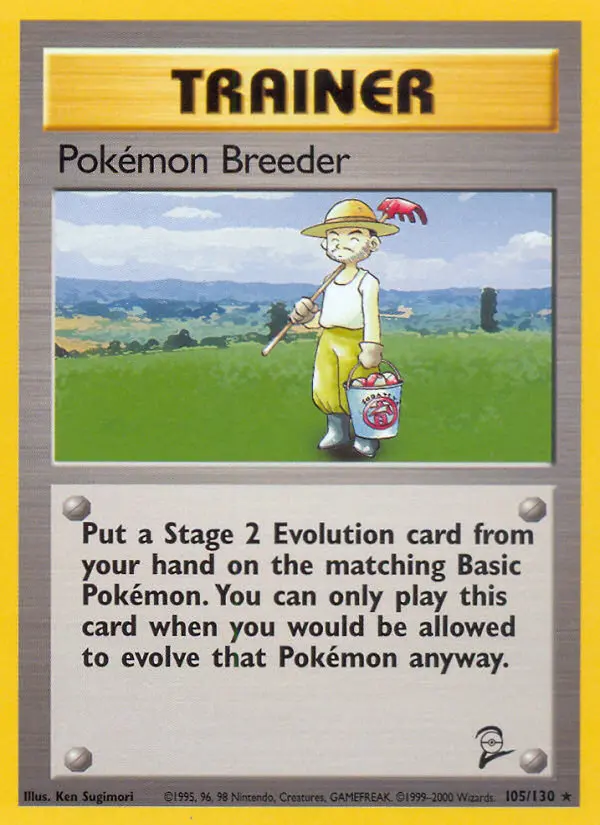 Pokémon Breeder Rare Pokemon card #105 from Base Set 2