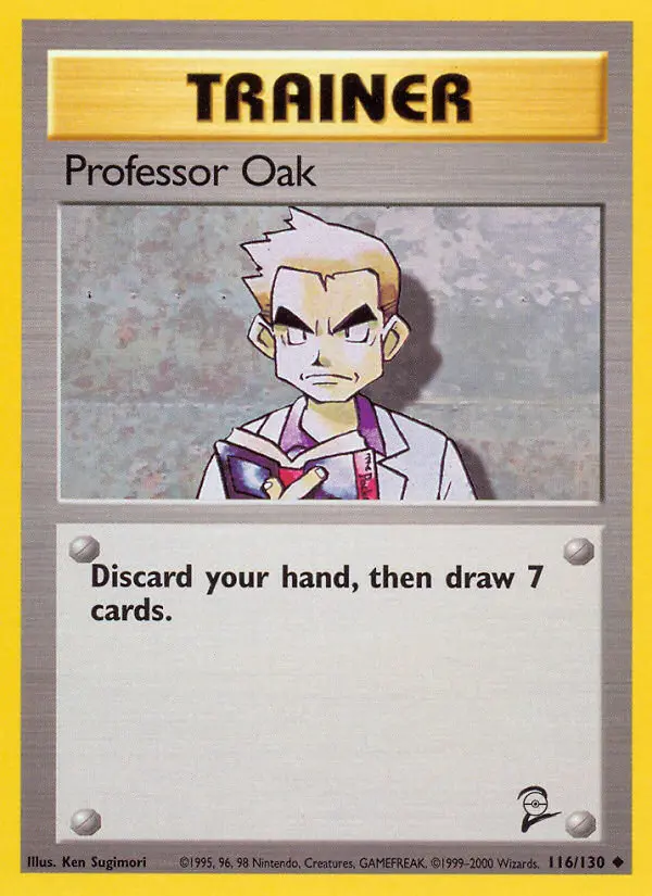 Professor Oak Uncommon Pokemon card #116 from Base Set 2