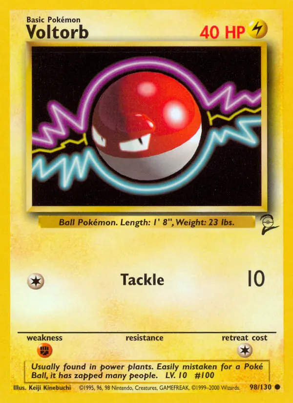 Voltorb Common Pokemon card #98 from Base Set 2
