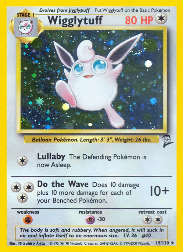 Wigglytuff Rare Pokemon card #19 from Base Set 2
