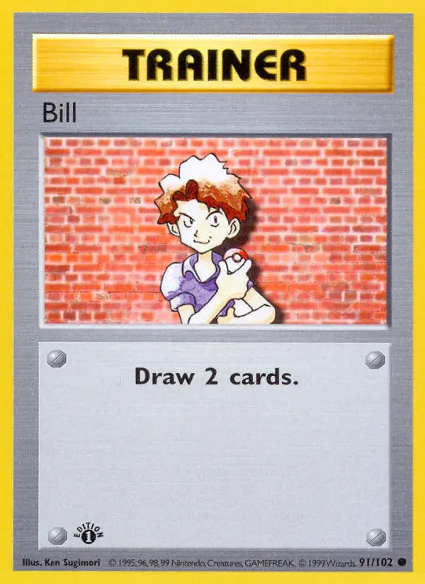 Bill Common Pokemon card #91 from Base Set