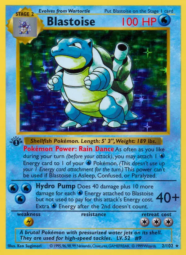 Blastoise Rare Pokemon card #2 from Base Set