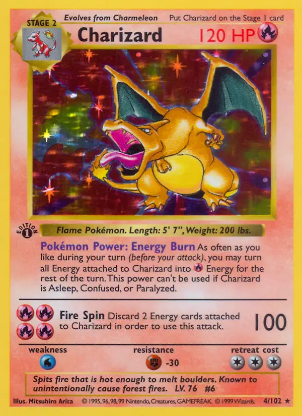 Charizard Rare Pokemon card #4 from Base Set
