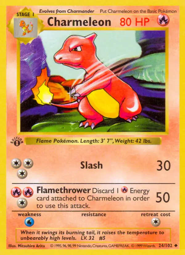 Charmeleon Uncommon Pokemon card #24 from Base Set
