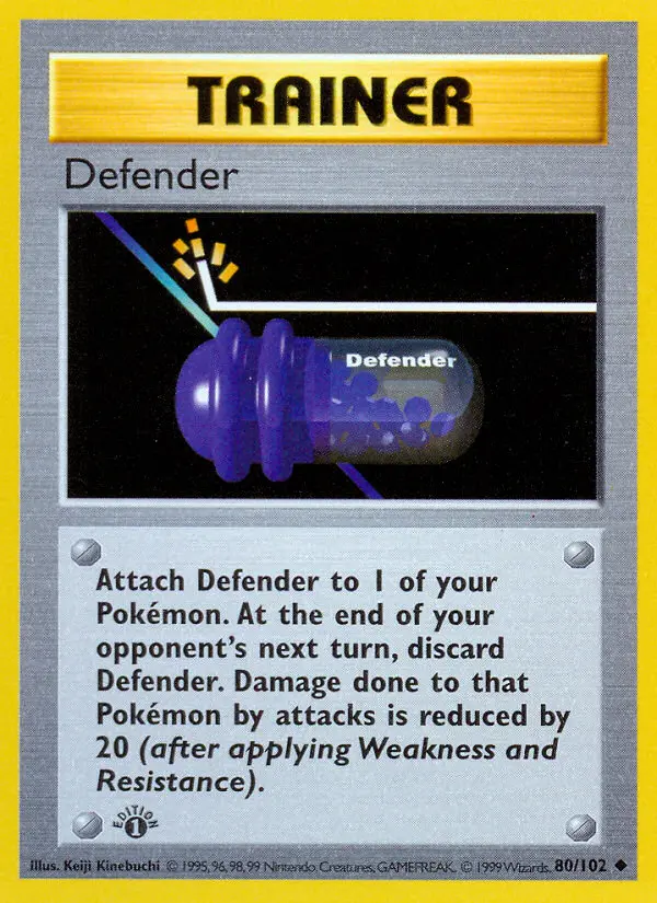Defender Uncommon Pokemon card #80 from Base Set