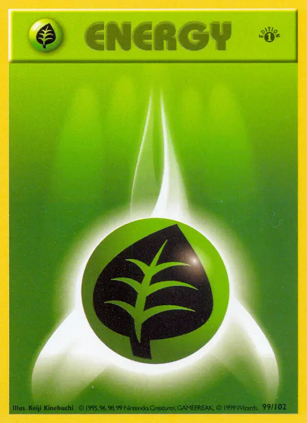 Grass Energy Common Pokemon card #99 from Base Set