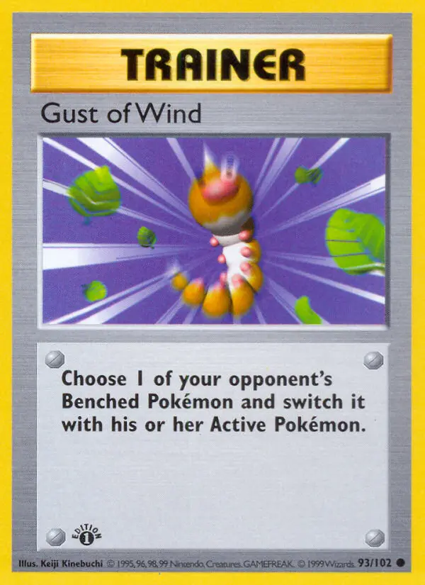 Gust of Wind Common Pokemon card #93 from Base Set