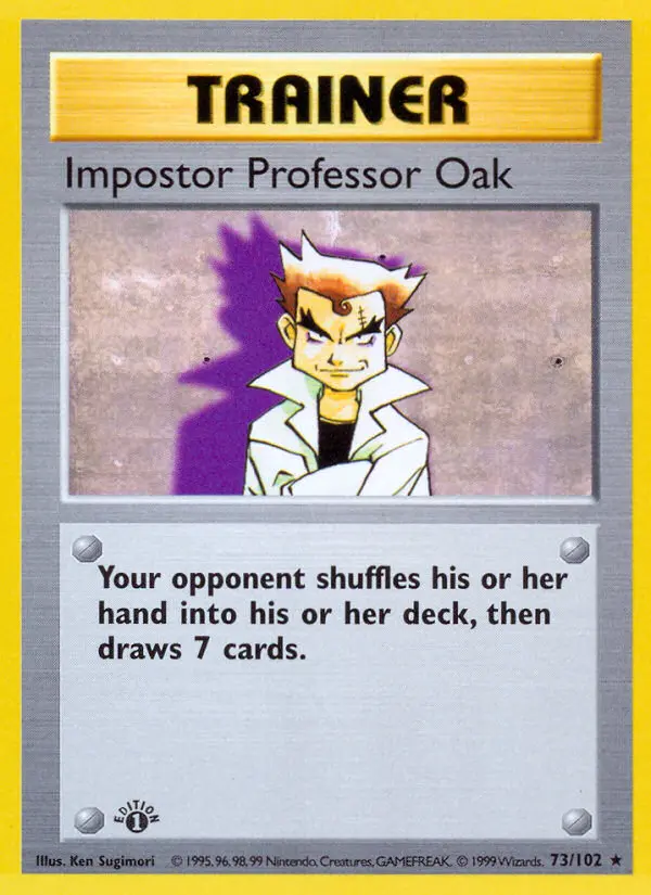 Impostor Professor Oak Rare Pokemon card #73 from Base Set