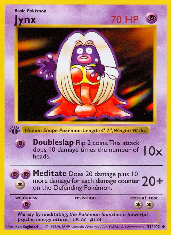 Jynx Uncommon Pokemon card #31 from Base Set